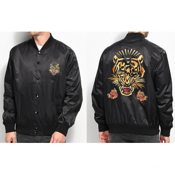 Savage Black Satin Savage Bomber Jacket